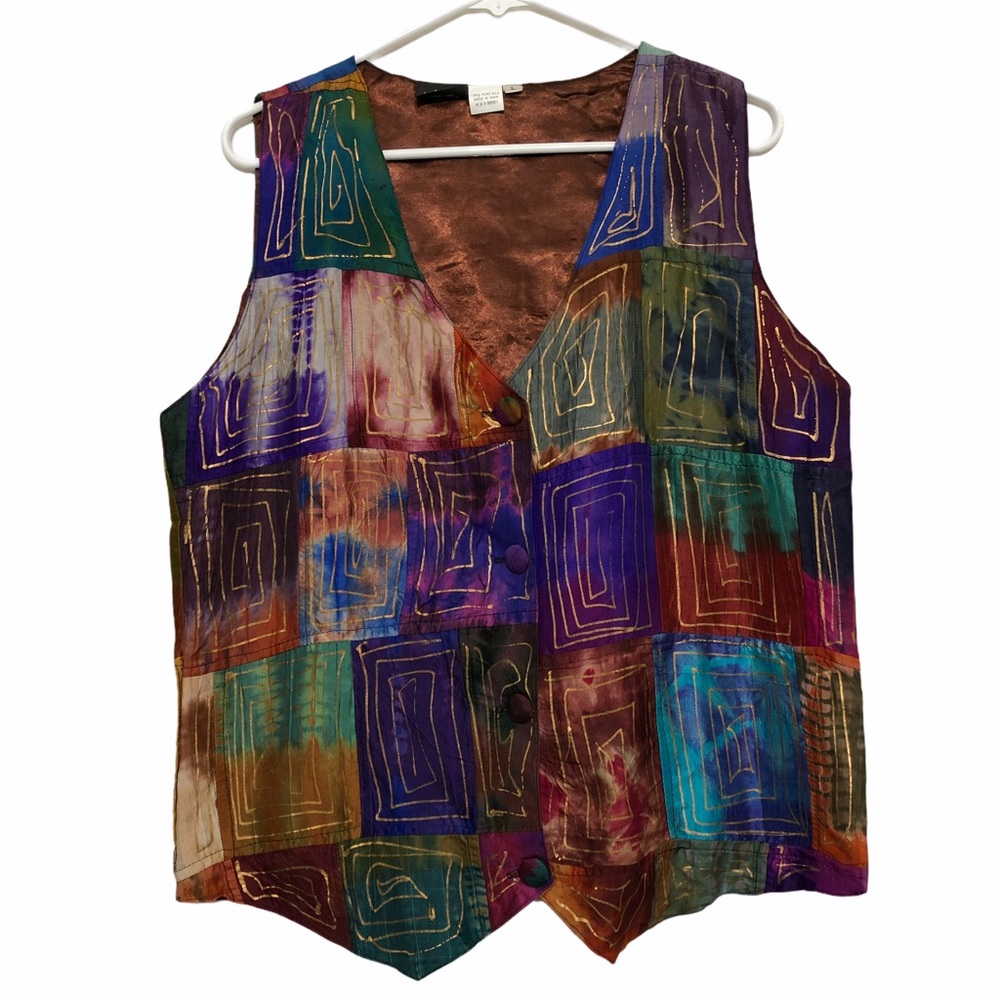 Women’s Fleurs multicolored 100% silk vest